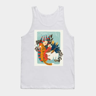 Feminine but Fierce Girl and Tiger Tank Top